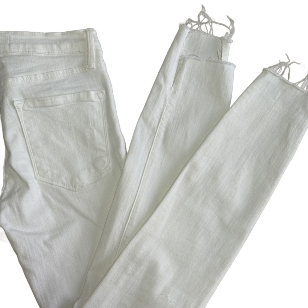 Frame Denim Ivory Jeans with Gold Button